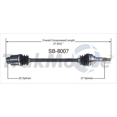Surtrack Axle Cv Axle Shaft, Sb-8007 SB-8007
